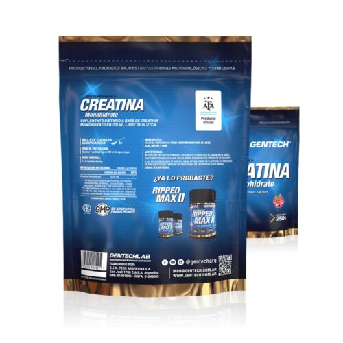 <strong>CREATINA MONOHIDRATO SIN SABOR 250gr GENTECH</strong> - Image 2