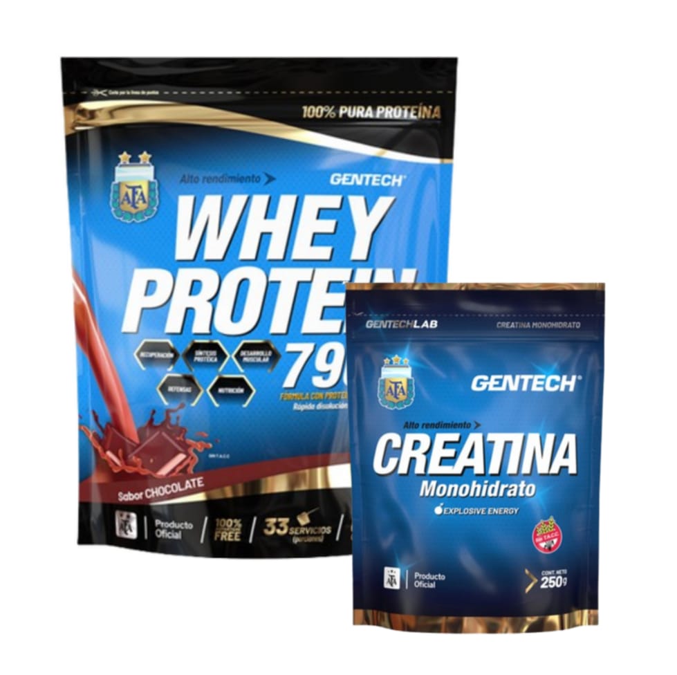 <strong>WHEY 7900 1kg + CREATINA MONOHIDRATO 250gr GENTECH </strong>