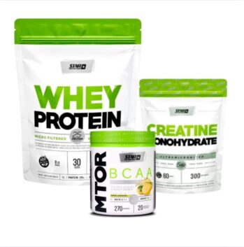 <strong>PLATINUM WHEY DOYPACK 907 GRAMOS + CREATINA DOYPACK 300 GRAMOS + MTOR BCAA 270 GRAMOS STAR NUTRITION</strong>