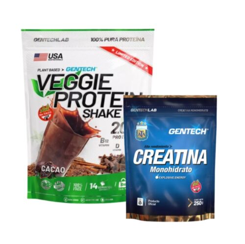 <strong>PROTEINA VEGGIE 500GR + CREATINA MONOHIDRATO 250gr GENTECH</strong>