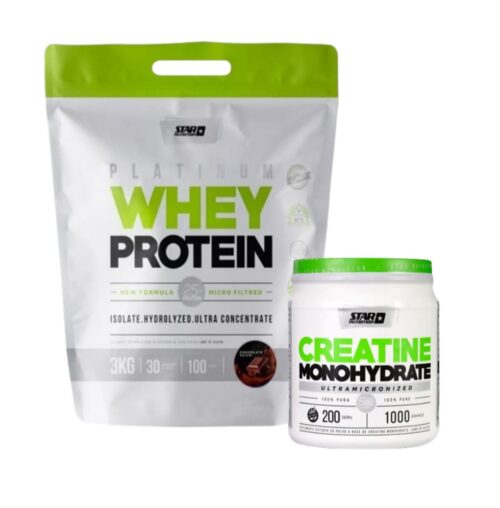 <strong>PLATINUM WHEY DOYPACK 3KG  + CREATINA ULTRAMICRONIZADA 1000 GRAMOS STAR NUTRITION</strong>