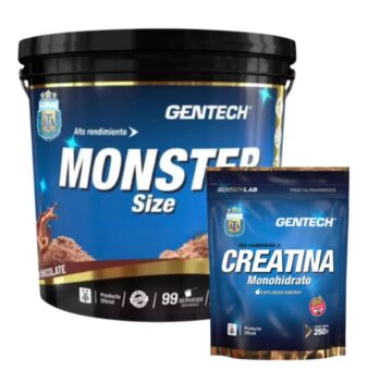 <strong>MONSTER SIZE WHEY 7900 3kg + CREATINA MONOHIDRATO 250gr  GENTECH</strong>
