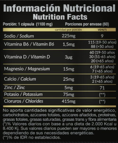 <strong> ELECTROLYTES 60caps GOLD NUTRITION</strong> - Image 3