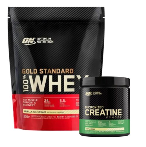 <strong>GOLD STANDARD 100% WHEY 1.5 LIBRAS + CREATINE 300GR OPTIMUN NUTRITION</strong>