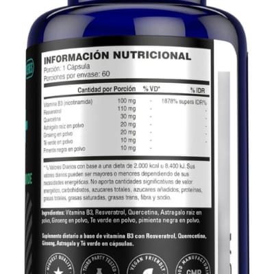 NAD + RESVERATROL complex BLACKYAK (60 capsulas)